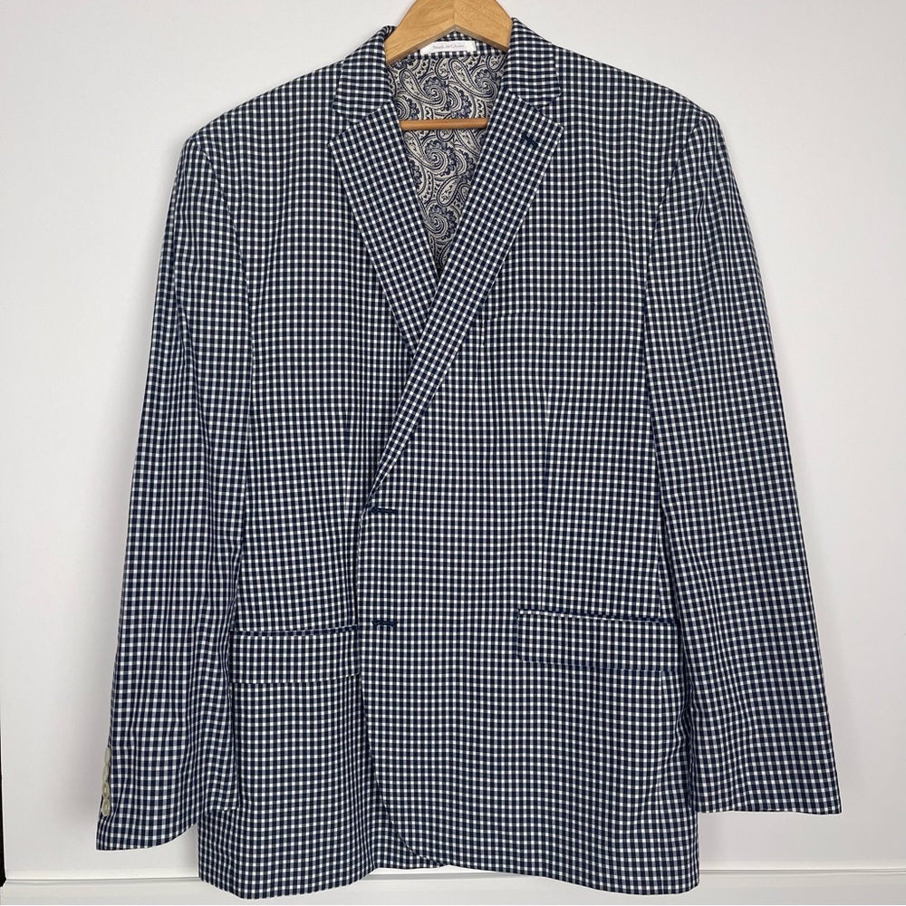 Ralph Lauren Blue and White Checkered Sport Coat